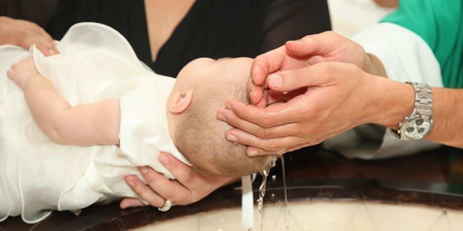 Child being baptized