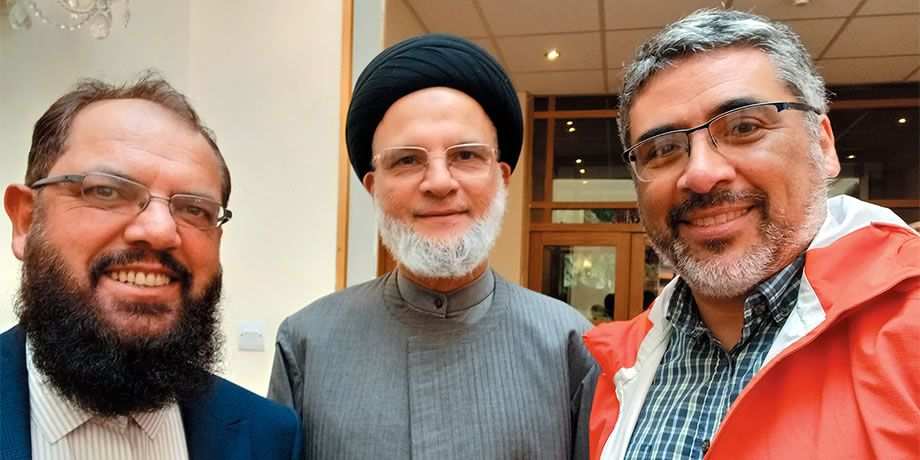 Mauricio Silva (right) with Shi'a and Sunny, Muslim leaders