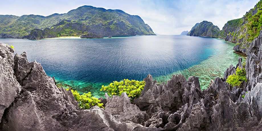 Scenic lagoon in Philippine Islands