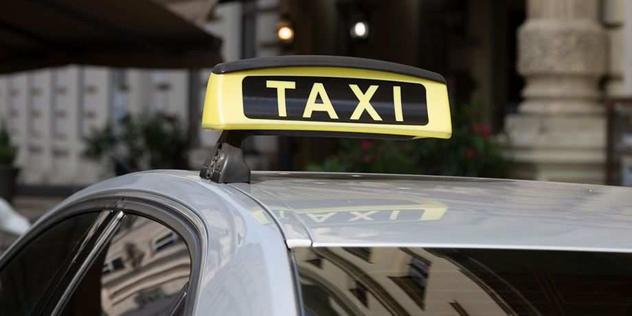 Taxi in traffic