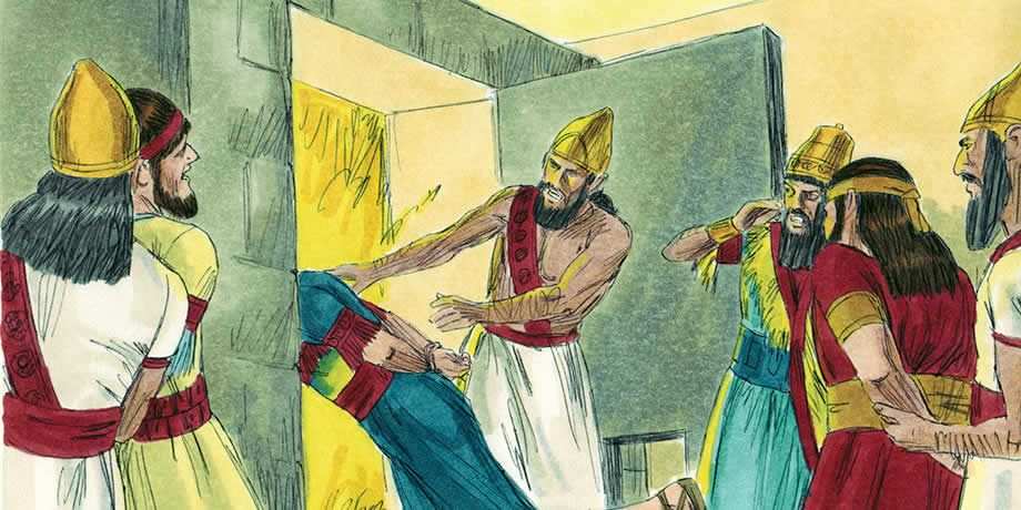 King Nebuchadnezzar orders Shadrach, Meshach and Abednego thrown into a fiery furnace