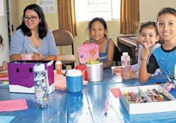 Students enjoy art class at the home.