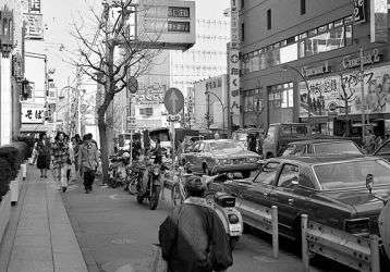 Street view of 1960s Japanese city