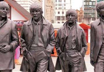 A statue of The Beatles